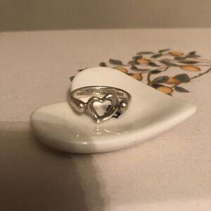Tiffany & Co Open Heart Silver Ring Size 2.25 Vtg